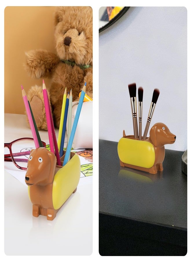 YOBRO Hotdog Pencil Holders, 6 compartments for Desk and Office Supplies, Stationery Gift Idea for Dog&Hotdog Lover,Cute Desktop Organiser -Dachshund Mini Storage Organizer - Image 5