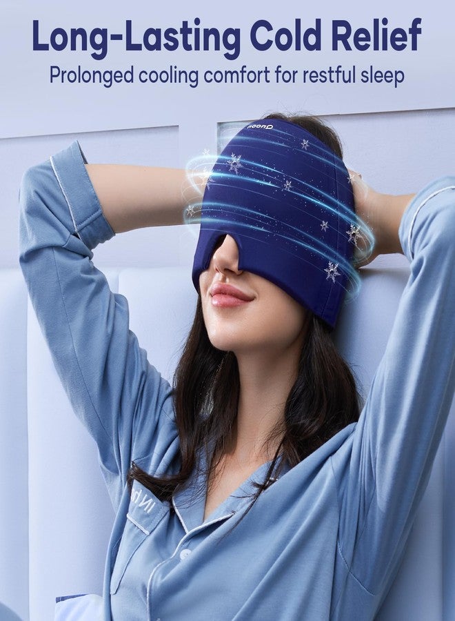 Qnoon Migraine Relief Cap, Headache Relief Cap Mask Products, Cooling Odorless Gel Ice Head Wrap for Tension, Stress,Hangover & Puffy Eyes - Image 3