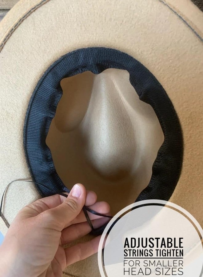 Kids Flat Brim Hat, Girls Wide Brim Felt Fedora Cap, Boho Children’s Accessory, Boys Panama hat, Fall Winter Family Pictures Outfit, Wool Style Western Cowgirl hat Tassel Fringe Hatband (Green) - Image 3