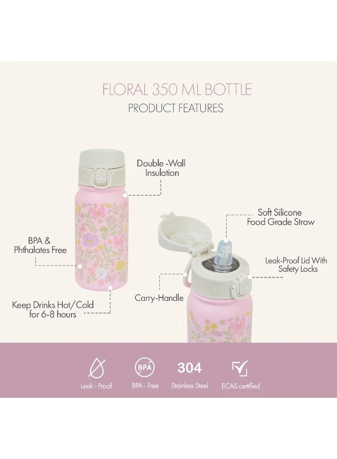 Little IA  Botanica Stainless Bottle with Straw for Women | Best Price UAE