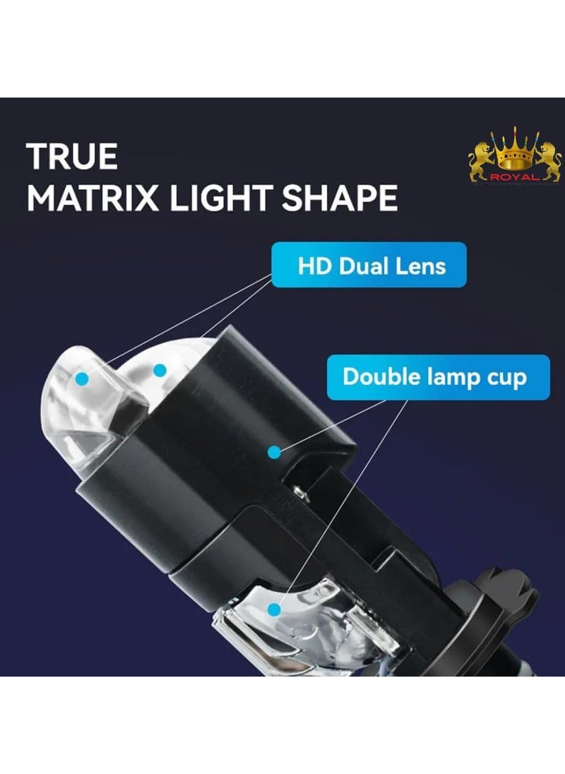 Royal - 2PCS H4 Mini LED Projector Lens LED Headlight Bulb Bright Waterproof High Low Beam Conversion Kit - Image 1