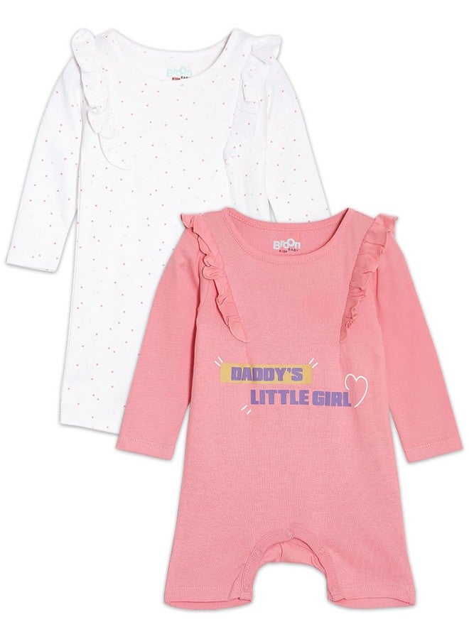 Broon Boys & Girls Red and White Printed Rompers | Premium Organic Cotton | Full Sleeves with Allover Print | Infant Wear | Skin Friendly | Chemical Free | Pack of 2 - Image 1