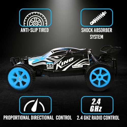 KIPA GAMING Remote Control Racing Car, 1:20 Scale RC Buggy, High-Speed Off-Road Vehicle with USB Charging (F1 Rider - Blue) - Image 3