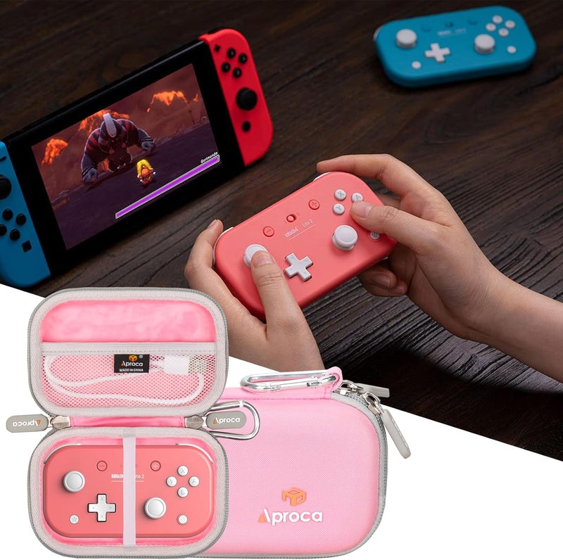 Aproca Pink Portable Hard Storage Case, for 8Bitdo Lite 2 Bluetooth Gamepad and Accessories - Image 4