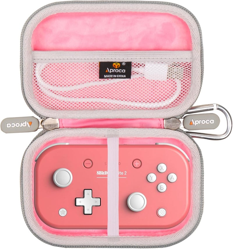 Aproca Pink Portable Hard Storage Case, for 8Bitdo Lite 2 Bluetooth Gamepad and Accessories - Image 1