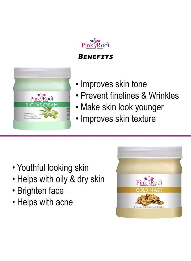 Pink Root - Pink Root Gold Mask 500gm with D Olive Cream 500gm - Image 1
