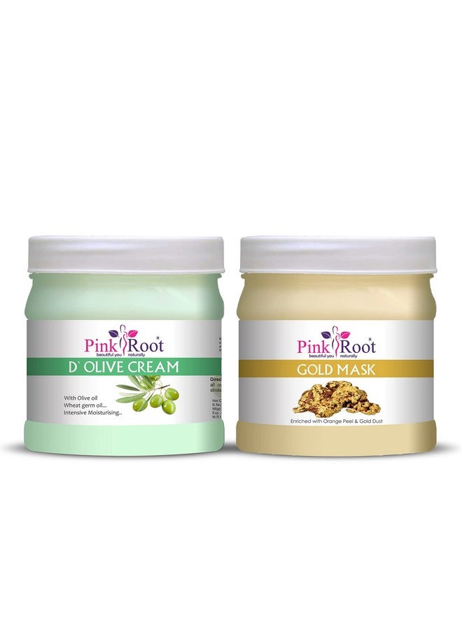 Pink Root - Pink Root Gold Mask 500gm with D Olive Cream 500gm - Image 1
