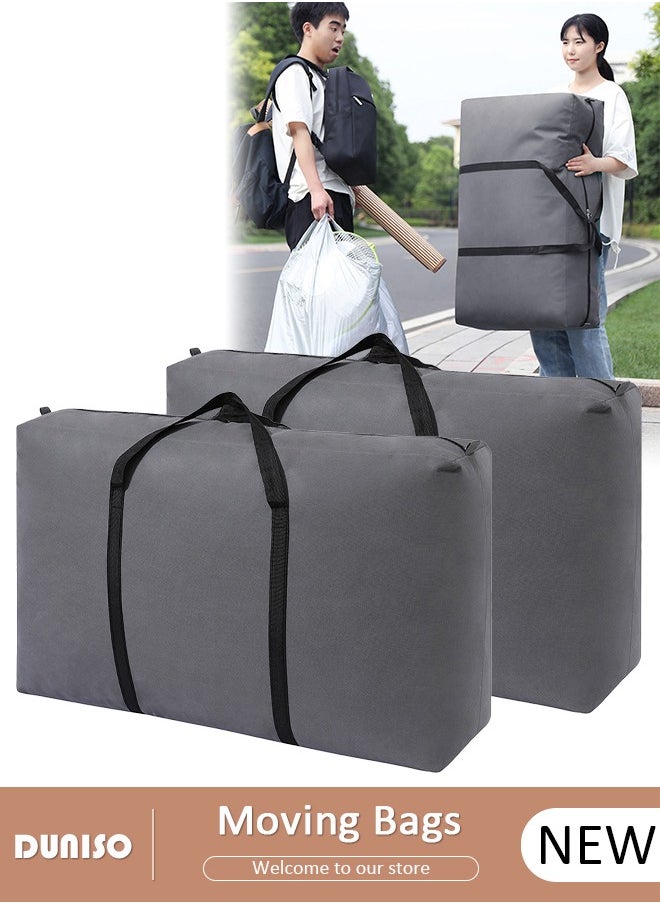 DUNISO 125L Collapsible Moving Bags, 2 Packs Organizing Bags with Zippers and Handles Storage Bag, Space Saving Clothes Storage Laundry Bag For Packing, House Essentials, Sustainable, Water-Resistant  - Image 1