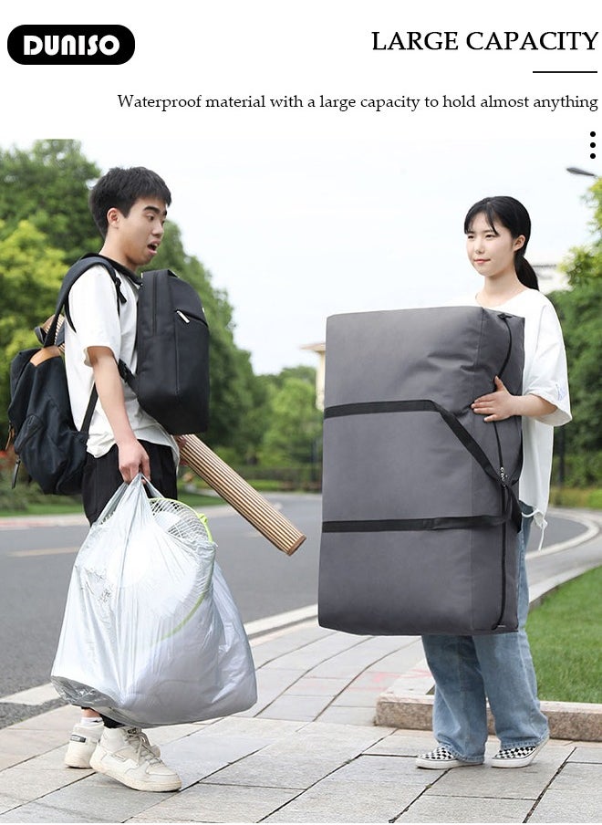 DUNISO 125L Collapsible Moving Bags, 2 Packs Organizing Bags with Zippers and Handles Storage Bag, Space Saving Clothes Storage Laundry Bag For Packing, House Essentials, Sustainable, Water-Resistant  - Image 5
