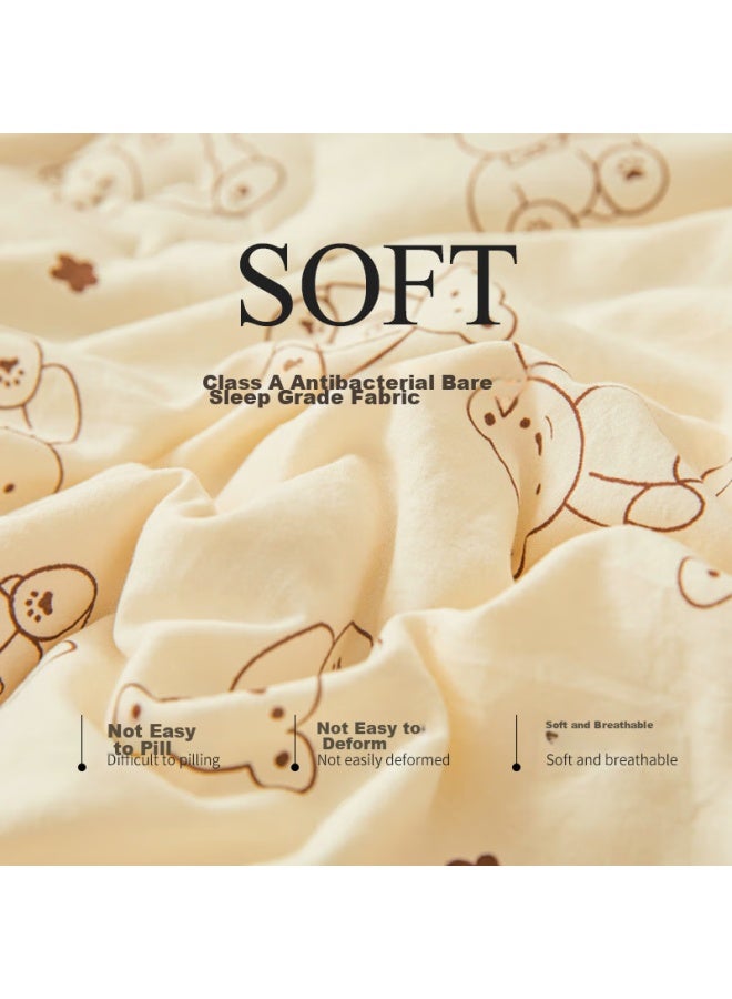 Muji Ultra-soft Antibacterial Fiber Comforter, Spring And Autumn Duvet, All-season Quilt, Dormitory Single Bedding, 4 Jin , 150*200cm, Little Bear Dean - Image 2