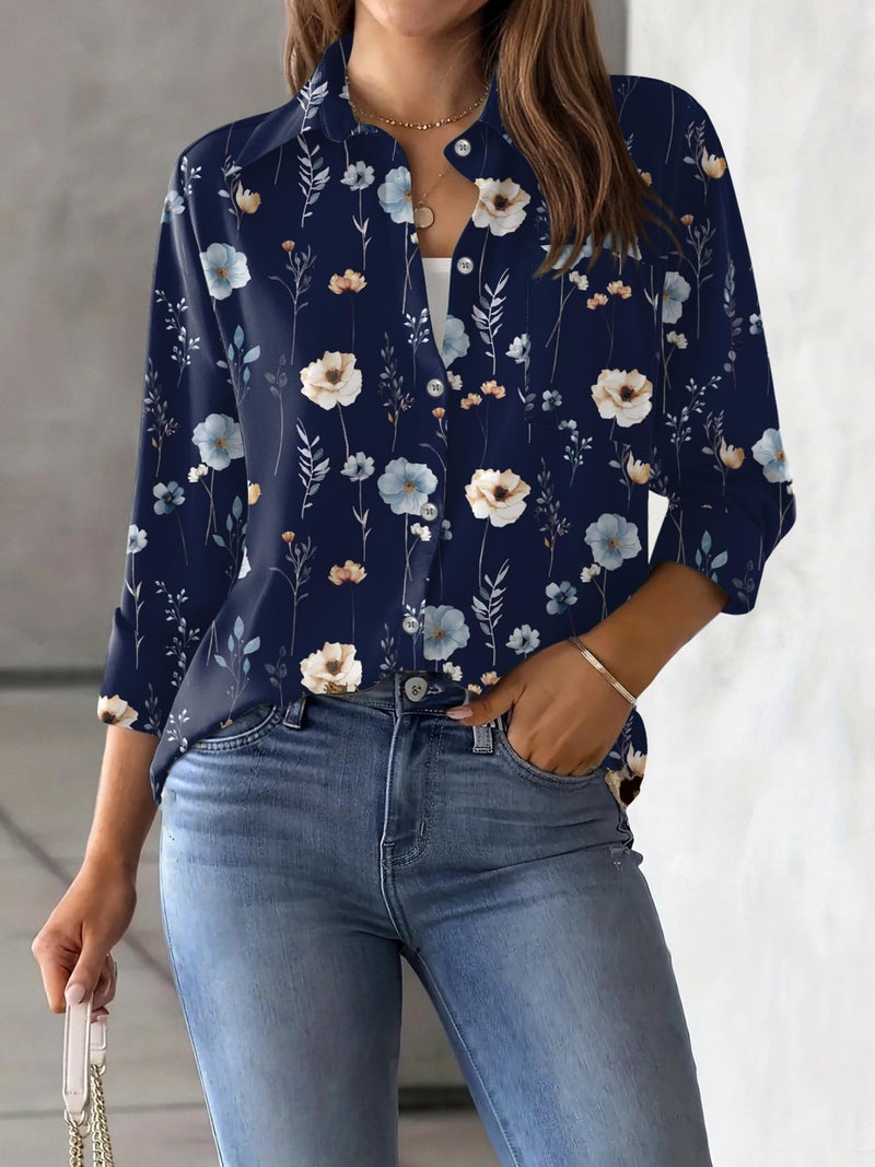Zeagoo Blouses for Women Dressy Casual Button Down Shirts Boho Long Sleve Work Tops Business Casual Clothes - Image 5