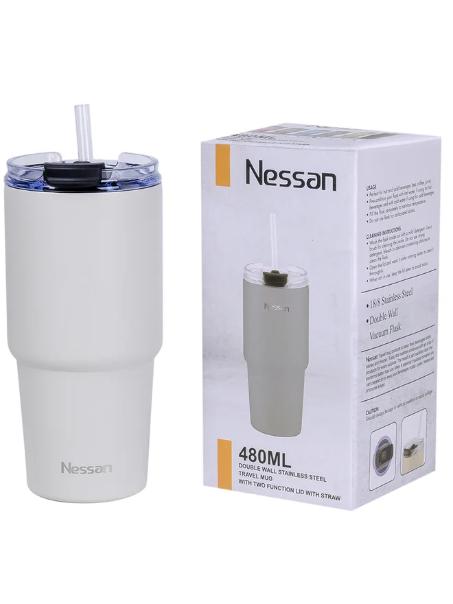 نيسان كوب سفر نسان بجدار مزدوج من الستانلس ستيل معزول بالتفريغ بيج ٤٨٠ مل