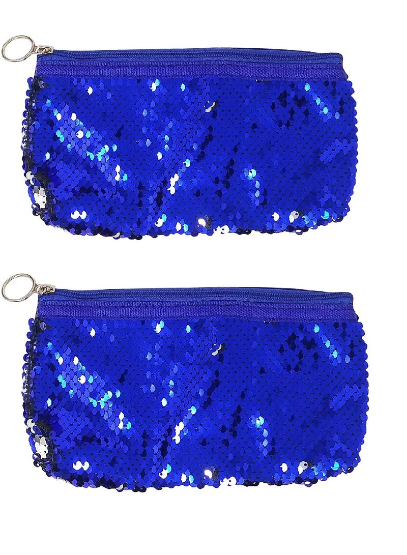 PARTEET Sequin Bling Stationery, Cosmetic, Travel Color Change Pouch(Pack of 2)(Assorted Color) - Image 1