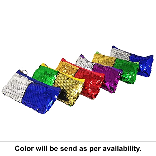 PARTEET Sequin Bling Stationery, Cosmetic, Travel Color Change Pouch(Pack of 2)(Assorted Color) - Image 4