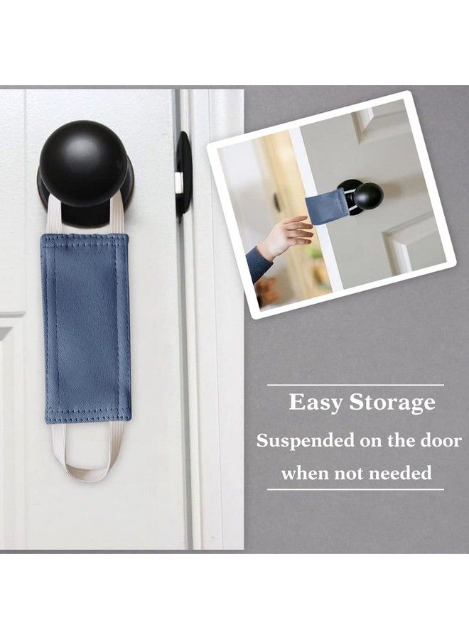 PONY DANCE Door Silencer Quiet Door Closer Cushion Door Latch Cover For Nursery Baby Light Sleepers Noise Reduced Prevent From Locking For Toddler Safety 3 Pieces W 4 X L 2 Inches Blue Haze  - Image 5