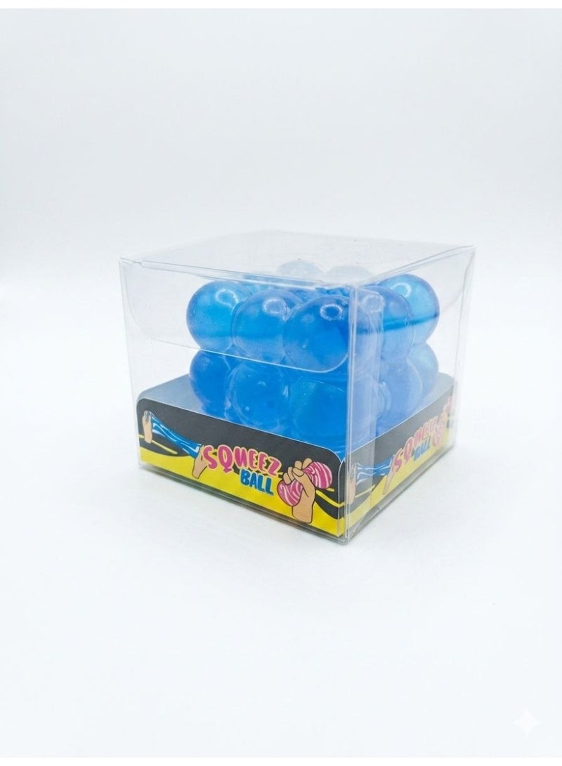 Bubble Cube Squeeze Ball, Sensory Stress Relief Fidget Toy, Blue - Image 1