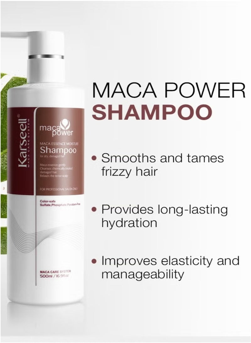 Karseell Maca Power Shampoo, Mac Essence Moisture Shampoo for Dry, Damaged Hair 800ml  - Image 4