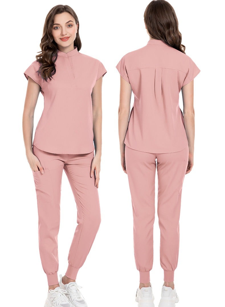 Elastic Scrubs Nursing Pants with Stand Collar Nurse Uniforms for Medical Professionals & Jogging - Amazon Fulfilled - Image 2