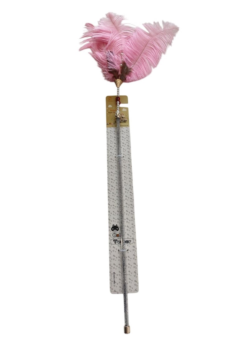 Fanshaped Feather Plastic Pole Cat Teaser Interactive Cat Toy