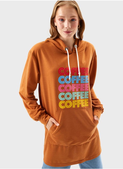 Graphic Detail Hoodie with Front Pockets