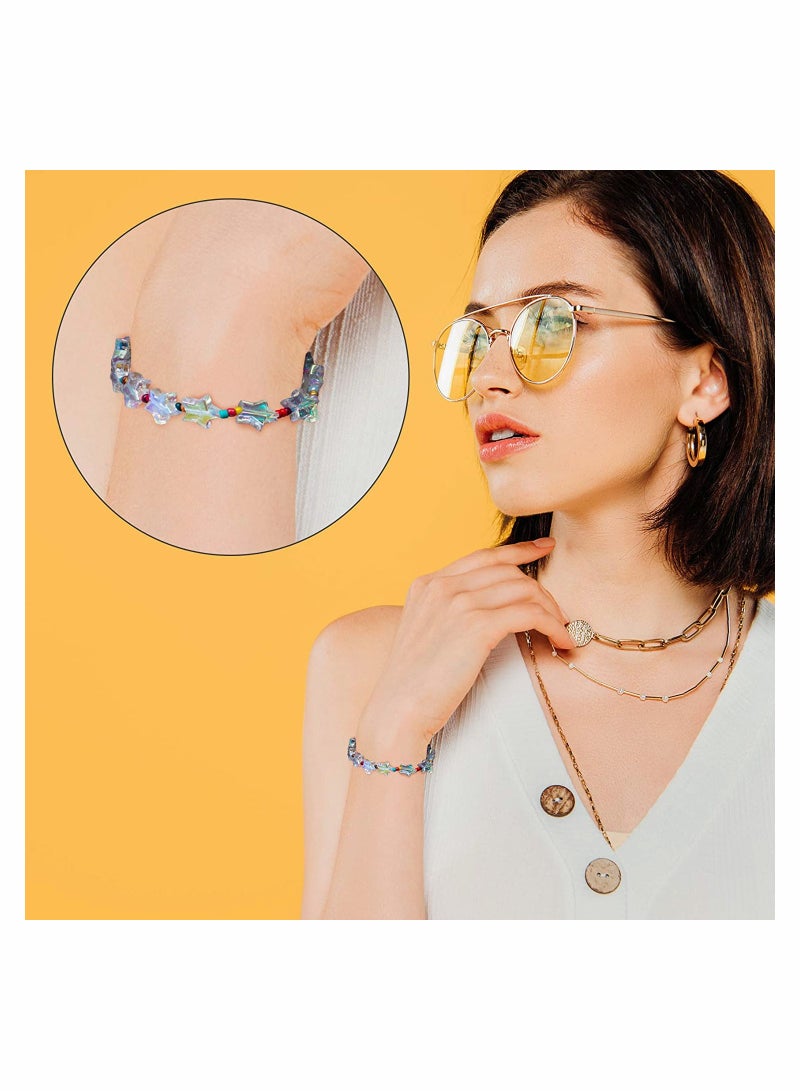 SYOSI 200 Pcs Acrylic Star Shape Beads, SYOSI Star Shape Charming Beads, Clear Acrylic 10mm Colorful Beads for DIY Jewelry Craft Making Necklace Bracelet Supplies - Image 4
