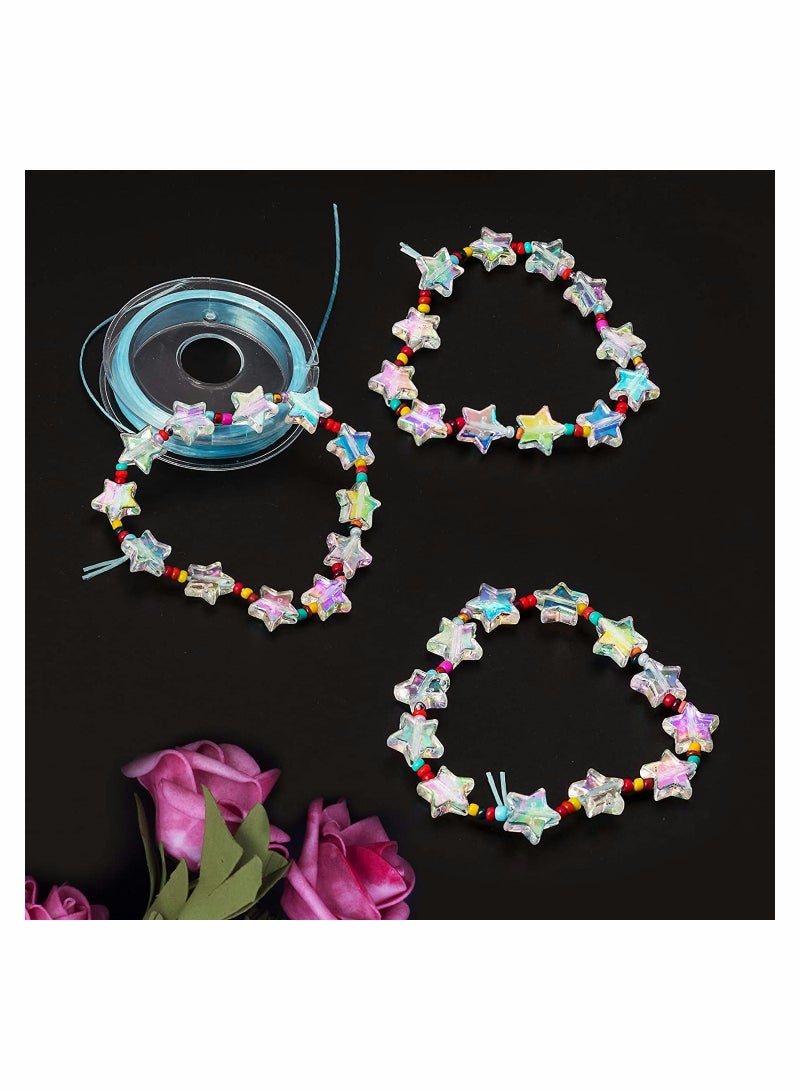 SYOSI 200 Pcs Acrylic Star Shape Beads, SYOSI Star Shape Charming Beads, Clear Acrylic 10mm Colorful Beads for DIY Jewelry Craft Making Necklace Bracelet Supplies - Image 3