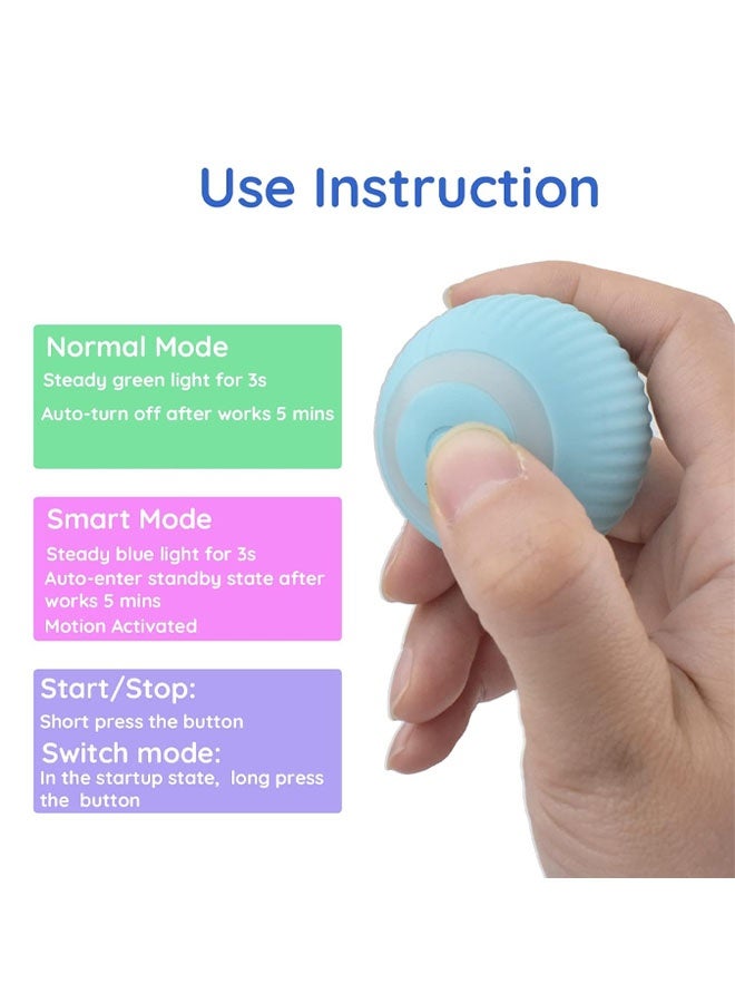 Automatic Active Rolling Ball for  Dogs Self Moving Balls, Interactive Cat Ball Toy with LED Lights, USB Rechargeable, Silicone Surface (Blue) - Image 5