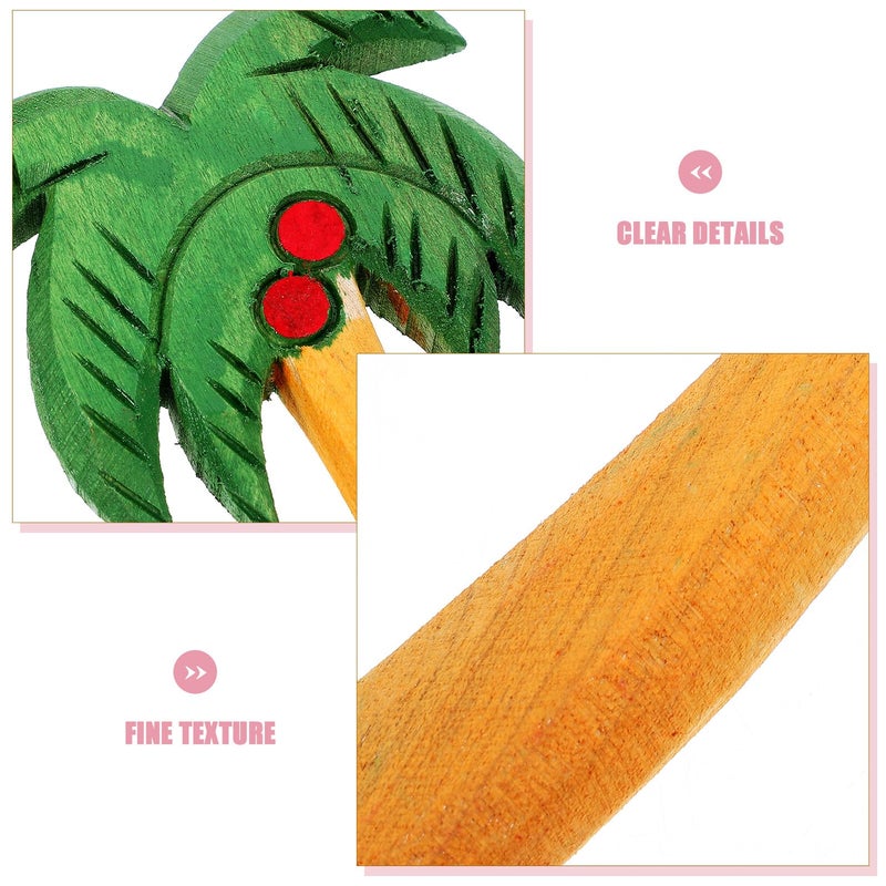 Wooden Ballpoint Pens Coconut Tree Design 2 Pack Smooth Writing For Office School - Image 4