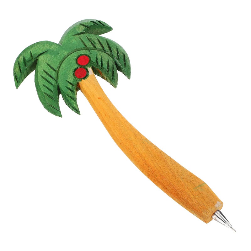 Wooden Ballpoint Pens Coconut Tree Design 2 Pack Smooth Writing For Office School - Image 2