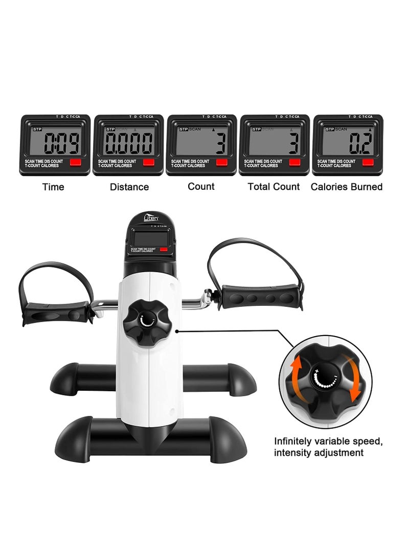 ALCOACH Mini Pedal Exerciser Bike for Elderly Rehabilitation Portable Pedal Bike for Legs Arms Under Desk Exerciser with Adjustable Resistance Handle and LED Display - Image 2
