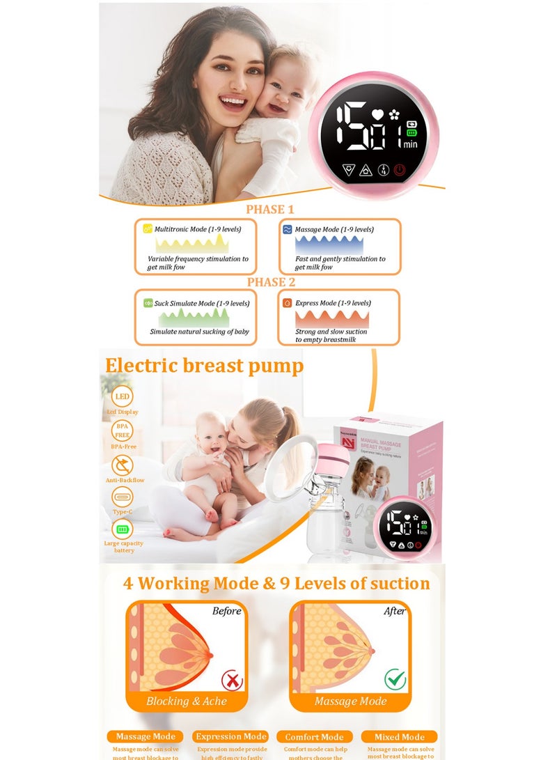 ممتاز مضخة الثدي القابلة للارتداء الأيدي الحرة الكهربائية لا يؤلم تلقائي، 4 أوضاع و 9 Leves - Image 3