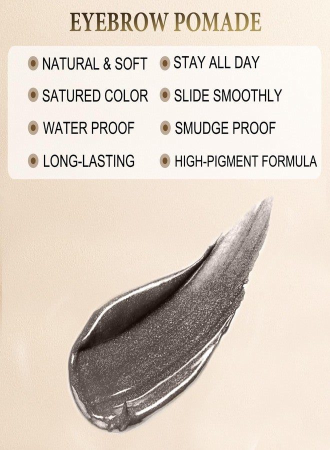 LAVONE Eyebrow Pencil Makeup Kit, with Waterproof 2-IN-1 Microblading Eyebrow Pen, Eyebrow Pomade, Eyeliner and Dual-ended Eyebrow Brush, Brow Pencil Kit for Natural Eyebrows - Dark Grey - Image 5