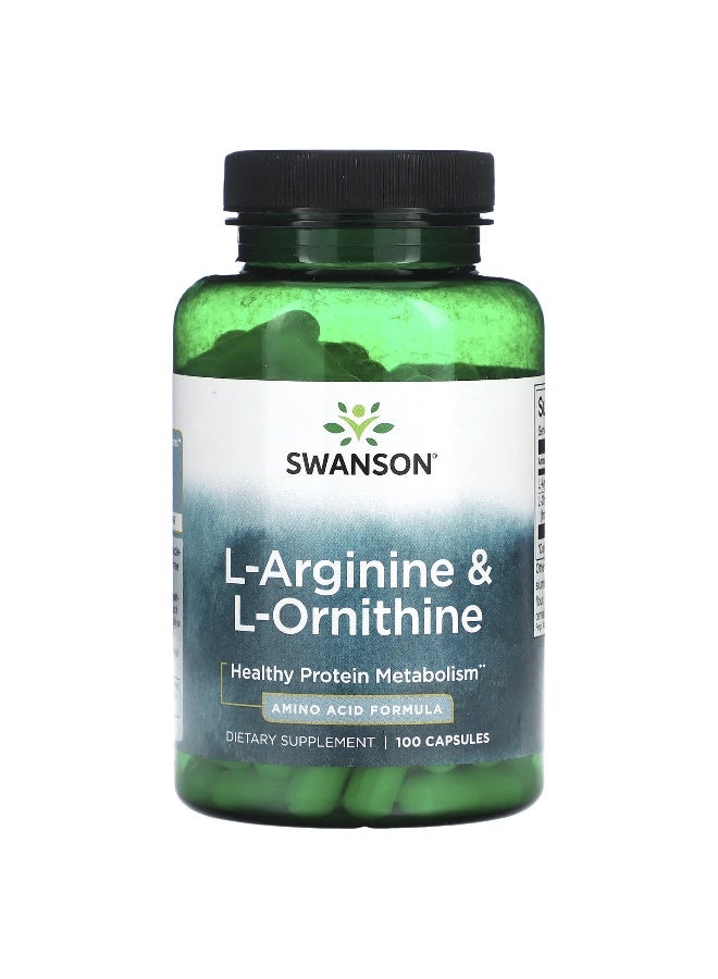 سوانسون، L-أرجينين و L-أورنثين، 100 كبسولة