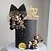 LEFUBABY Man Cake Toppers Happy Birthday Cake Topper Black Gold Balls Cake Decorations for Birthday Wedding Baby Shower Party Decorationn - Image 3