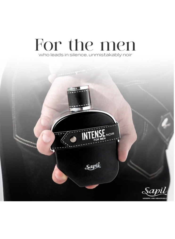 Sapil Intense Noir for men Eau De Toilette 100ml, Affordable Luxury Perfume, Aromatic Ambery Fragrance with Lemon, Birch, Bermagot Top Notes, Bold Blend Perfumes for Men - Image 3