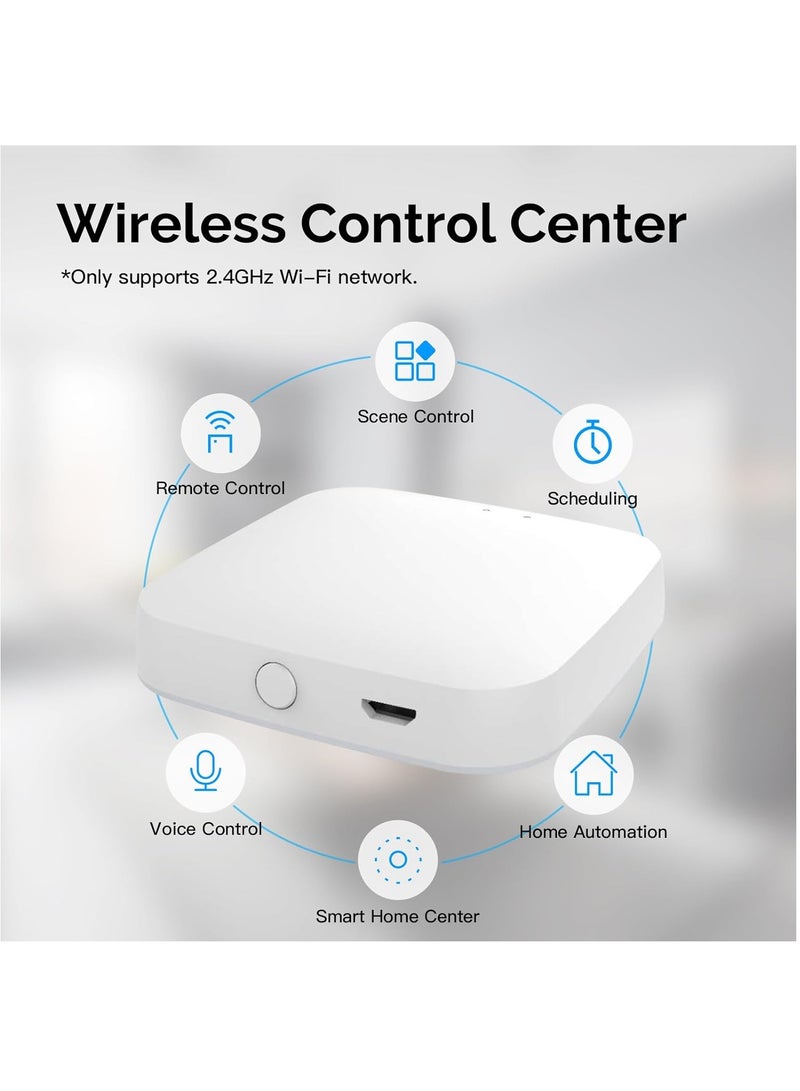مويس بوابة USB واي فاي الذكية من تويا، طاقة منخفضة بلوتوث 5.0 + محور ZigBee 3.0 اللاسلكي، تحكم عبر تطبيق Smart Life، جسر تحكم لاسلكي للمنزل الذكي متوافق مع أليكسا وجوجل هوم - Image 4
