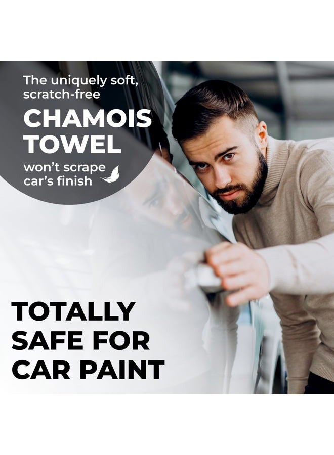 Mighty Cleaner Premium Shammy Towel - 2 Pack - XL Size (25"x34") - Chamois Cloth for Car - Super Absorbent - Spots and Scratch-Free - Easy to Use - Reusable - Image 3