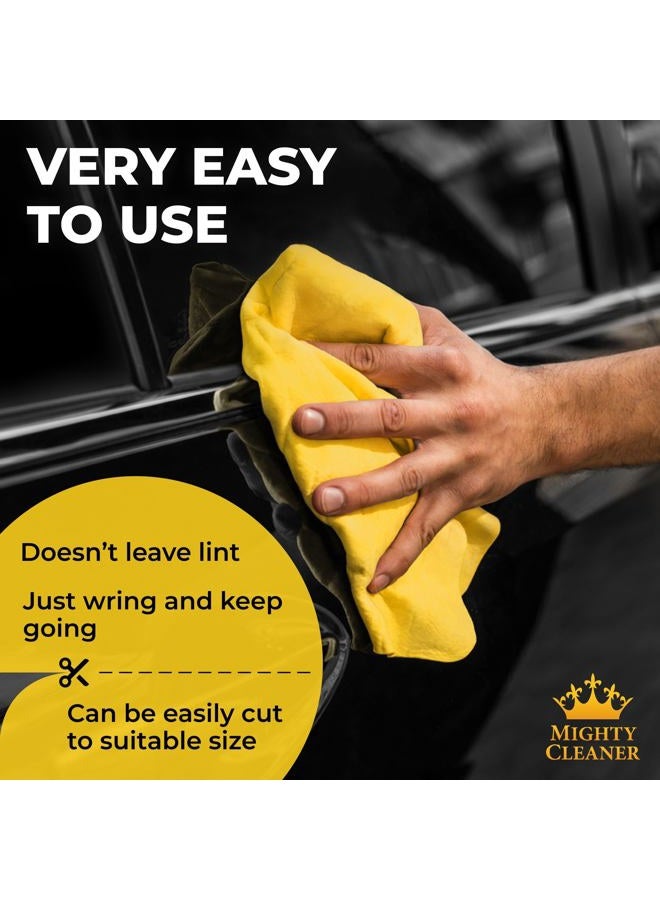 Mighty Cleaner Premium Shammy Towel - 2 Pack - XL Size (25"x34") - Chamois Cloth for Car - Super Absorbent - Spots and Scratch-Free - Easy to Use - Reusable - Image 4