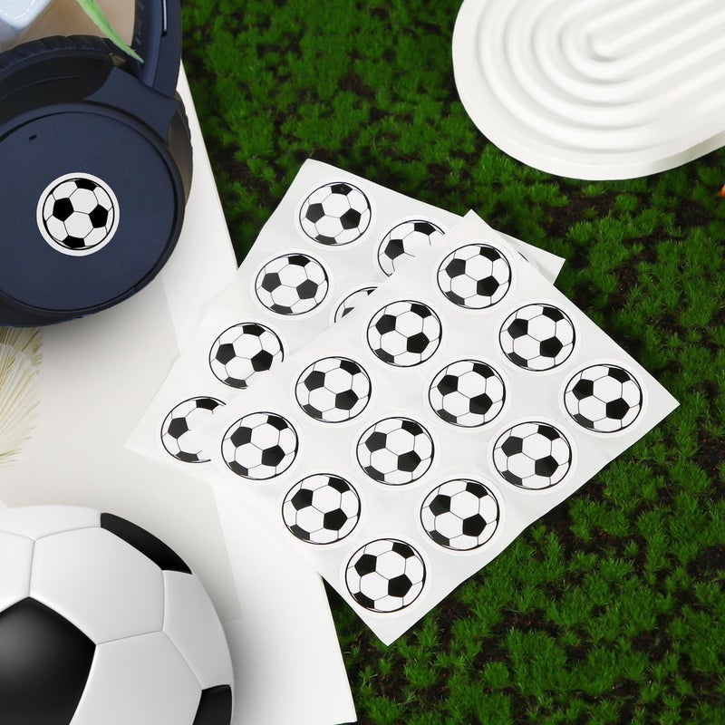 NQEUEPN 120pcs 1.18 Inch Soccer Stickers, 10 Sheets Water Bottles Ball Stickers Sports Decals Self-Adhesive Waterproof Party Favor for Scrapbooking Arts Calendar Craft Kids Decoration - Image 3