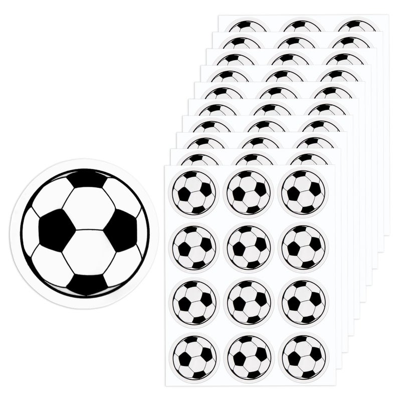 NQEUEPN 120pcs 1.18 Inch Soccer Stickers, 10 Sheets Water Bottles Ball Stickers Sports Decals Self-Adhesive Waterproof Party Favor for Scrapbooking Arts Calendar Craft Kids Decoration - Image 1
