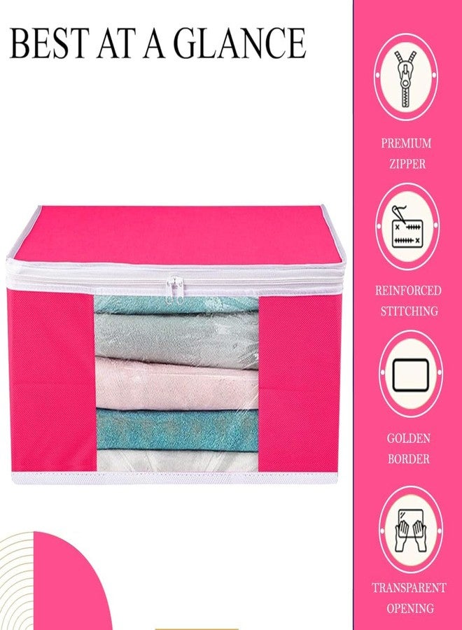 Shaping Fabric Garment Cover Non-Woven 90 GSM with Transparent Window & Double Metal Zipper - Pack of 4 | Dustproof Clothes Storage Bag for Sarees, Suits, Jackets, Shirts SCSDRL1682493517524148525500 - Image 5