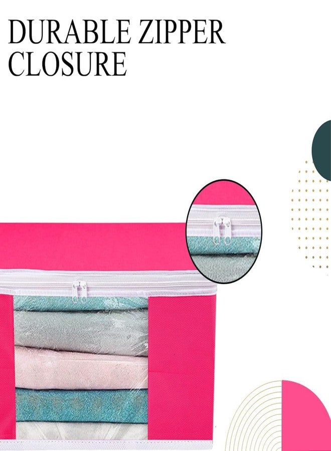 Shaping Fabric Garment Cover Non-Woven 90 GSM with Transparent Window & Double Metal Zipper - Pack of 4 | Dustproof Clothes Storage Bag for Sarees, Suits, Jackets, Shirts SCSDRL1682493517524148525500 - Image 2