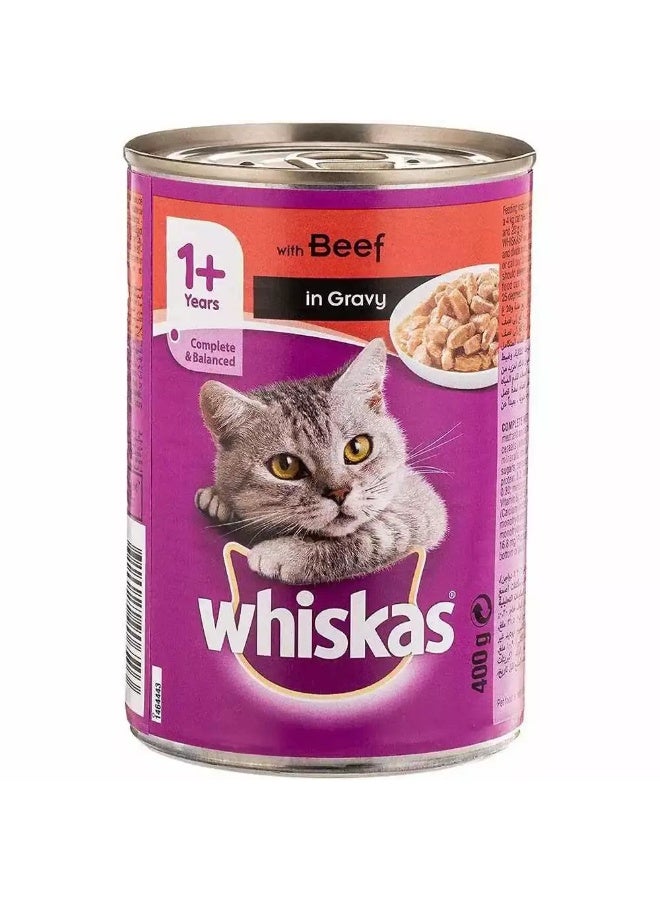 Whiskas Beef in Gravy Cat Food 400grm, Whiskas Cat Food - Image 4