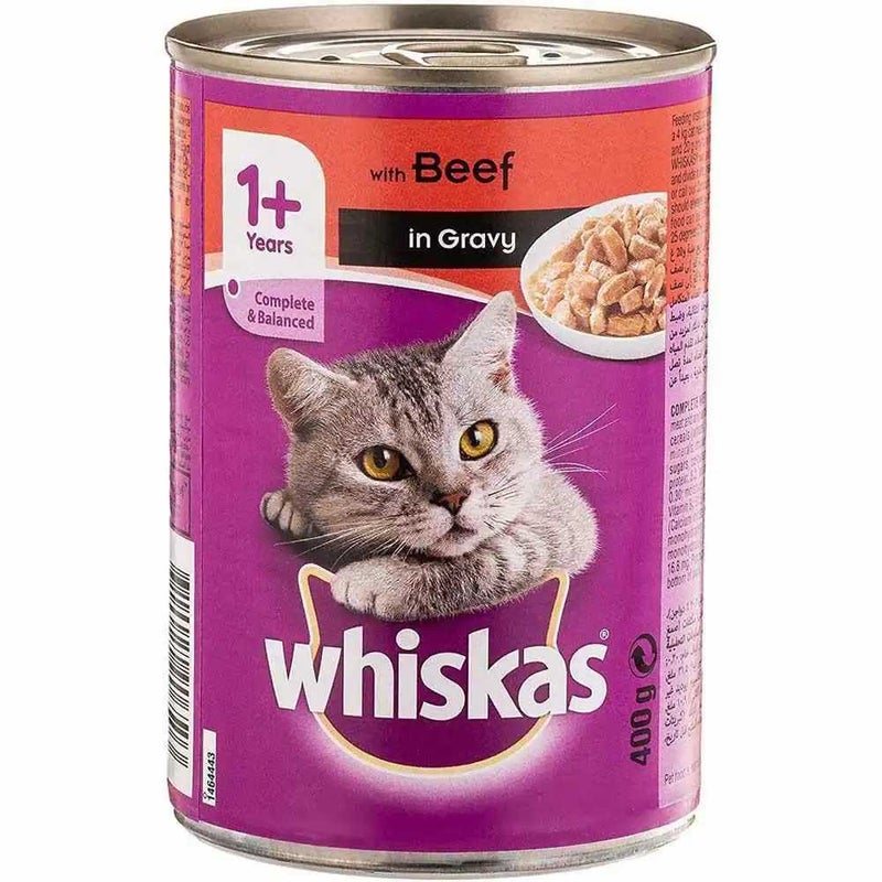 Whiskas Beef in Gravy Cat Food 400grm, Whiskas Cat Food - Image 1