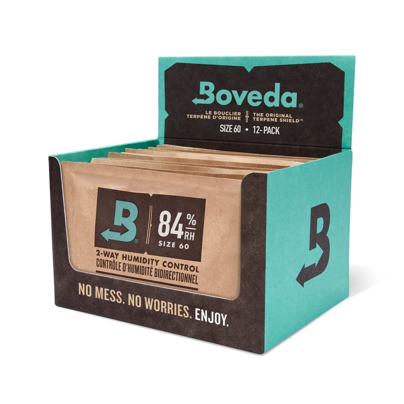 Boveda For Seasoning Two-Way Humidity Control Packs â€“ 84% RH to Season Wood Humidifier Boxes â€“ Size 60 â€“ 12 Pack â€“ Individually Wrapped Seasoning Packets - Image 1