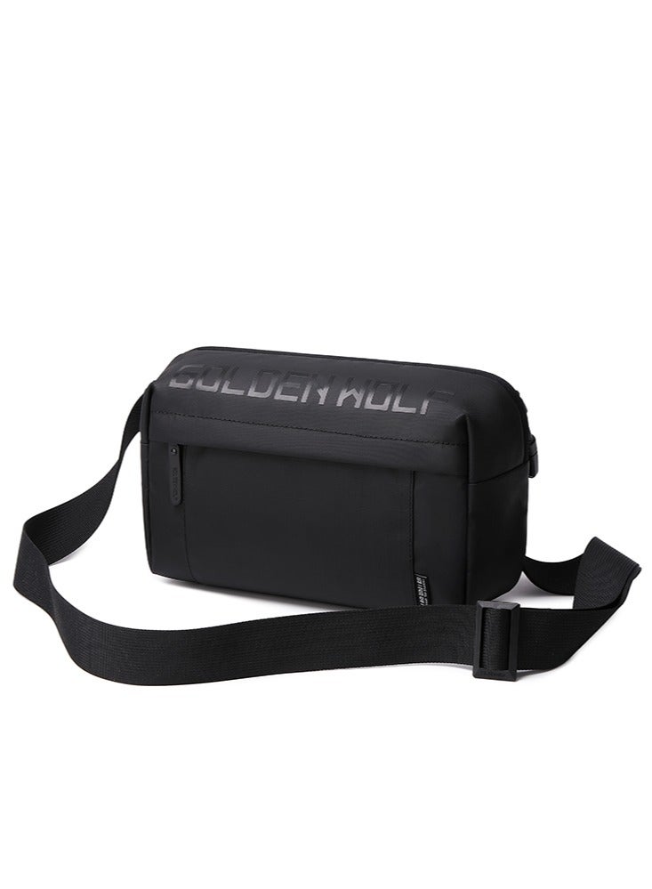 Golden Wolf Small Lightweight Crossbody Bag, Work Office Phone Wallet Bag for Men, Black - Image 1
