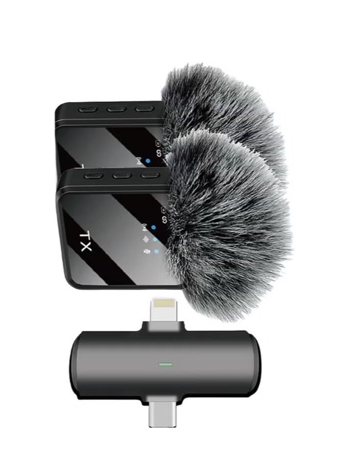 تي اكس 2-in-1 Wireless Microphone Kit – Crystal-Clear Audio, Noise Reduction, Plug & Play, Compatible with Smartphones & Cameras – Ideal for Interviews, Vlogging, Live Streaming, YouTube, TikTok - Image 3