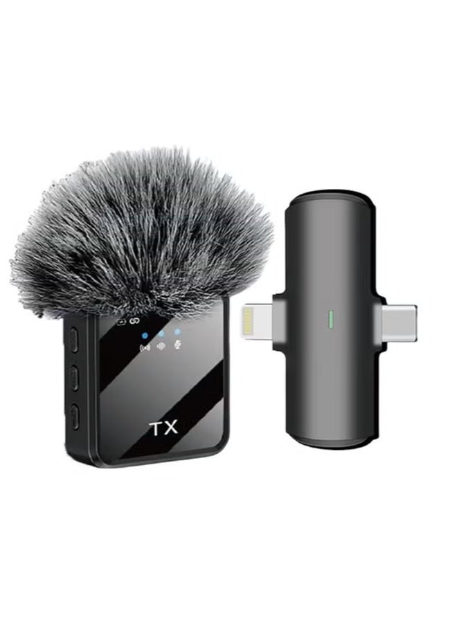 تي اكس 2-in-1 Wireless Microphone Kit – Crystal-Clear Audio, Noise Reduction, Plug & Play, Compatible with Smartphones & Cameras – Ideal for Interviews, Vlogging, Live Streaming, YouTube, TikTok - Image 4