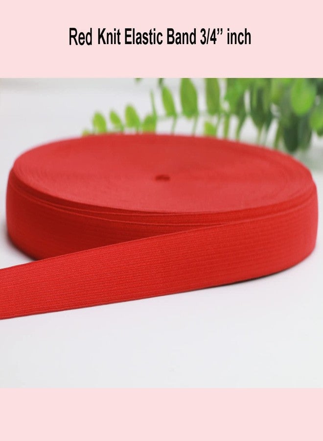 JESEP Red Knit Elastic Band for Sewing 3/4 inch 20mm-40 Yards Flat High Elasticity Straps-Wide Stretchy Knit Elastic Bands for Pants-Waistband-Wigs-Bedspread-DIY Crafts - Image 2