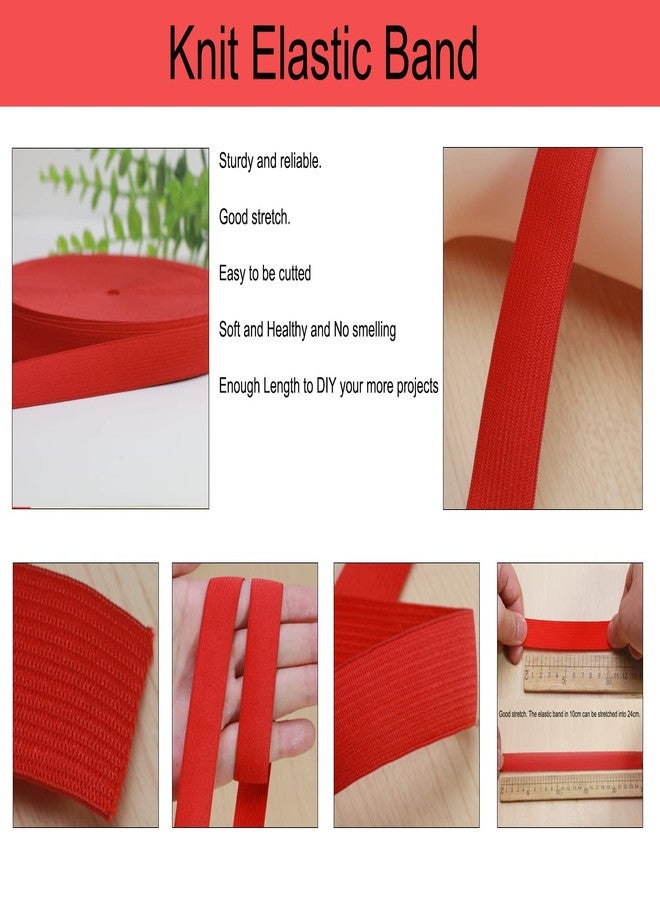 JESEP Red Knit Elastic Band for Sewing 3/4 inch 20mm-40 Yards Flat High Elasticity Straps-Wide Stretchy Knit Elastic Bands for Pants-Waistband-Wigs-Bedspread-DIY Crafts - Image 4